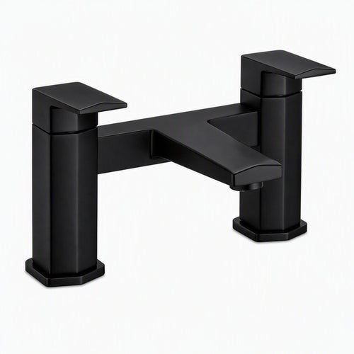 Milly geo inspired hexagonal bath mixer tap filler - matt black