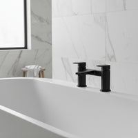 Milly geo inspired hexagonal bath mixer tap filler - matt black