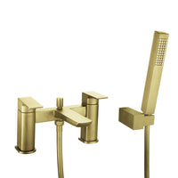Mykonos contemporary bath shower mixer tap - brushed brass