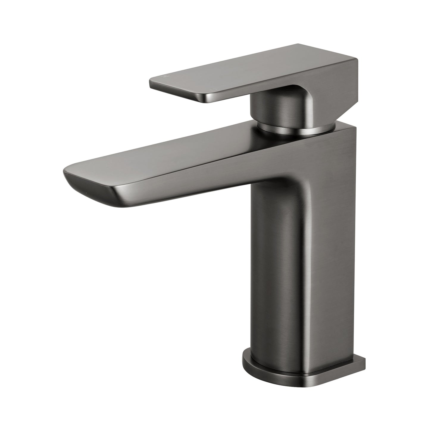 Mykonos contemporary basin sink mixer tap with waste - gunmetal grey