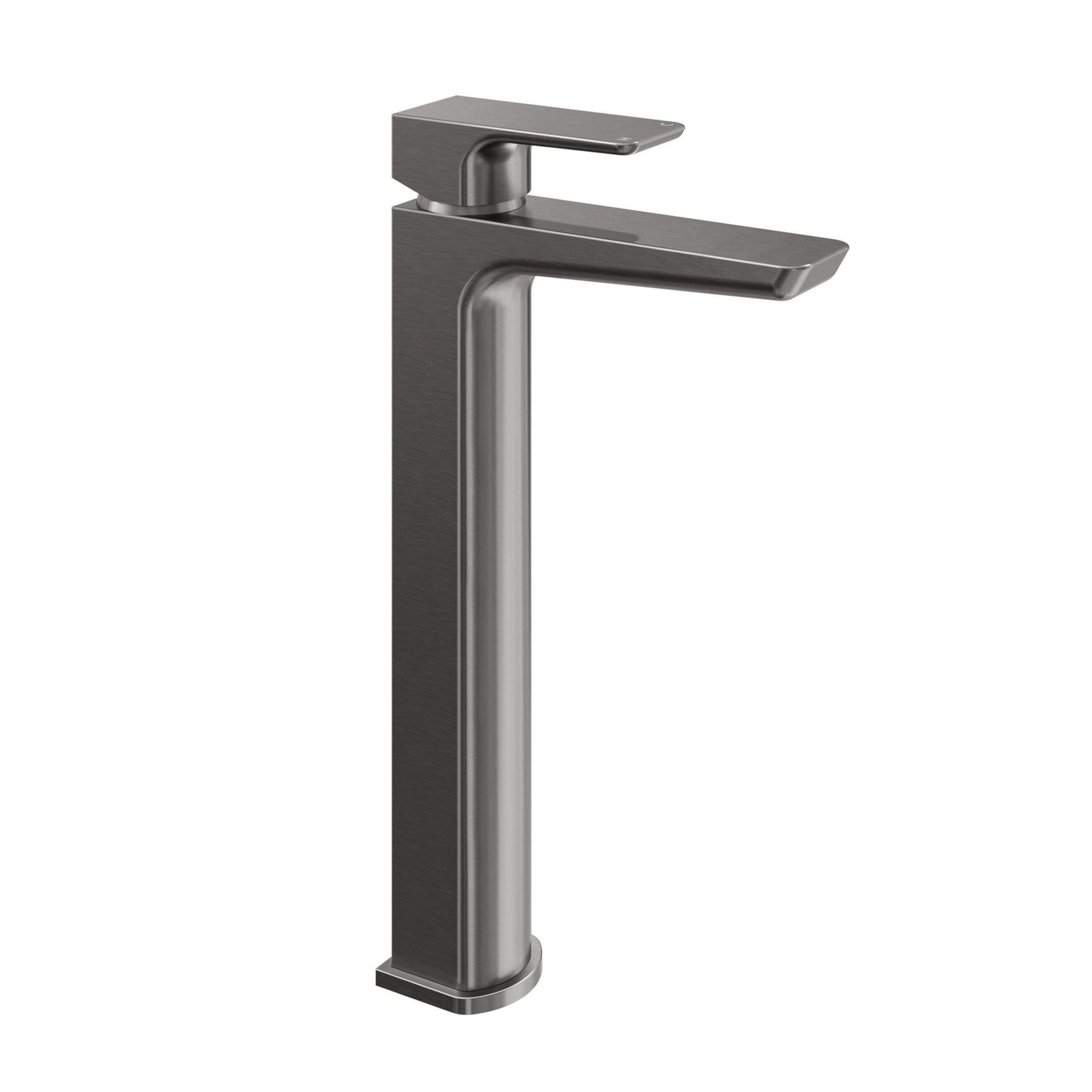 Mykonos basin mixer tap high rise - gunmetal grey