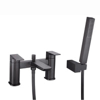 Mykonos contemporary bath shower mixer tap - gunmetal black