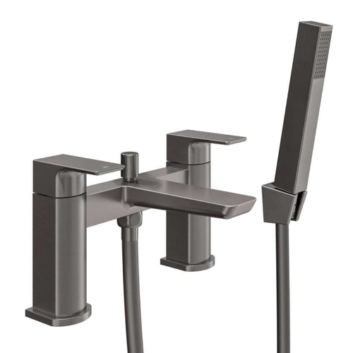 Buy Mykonos contemporary bath shower mixer tap - gunmetal grey online UK