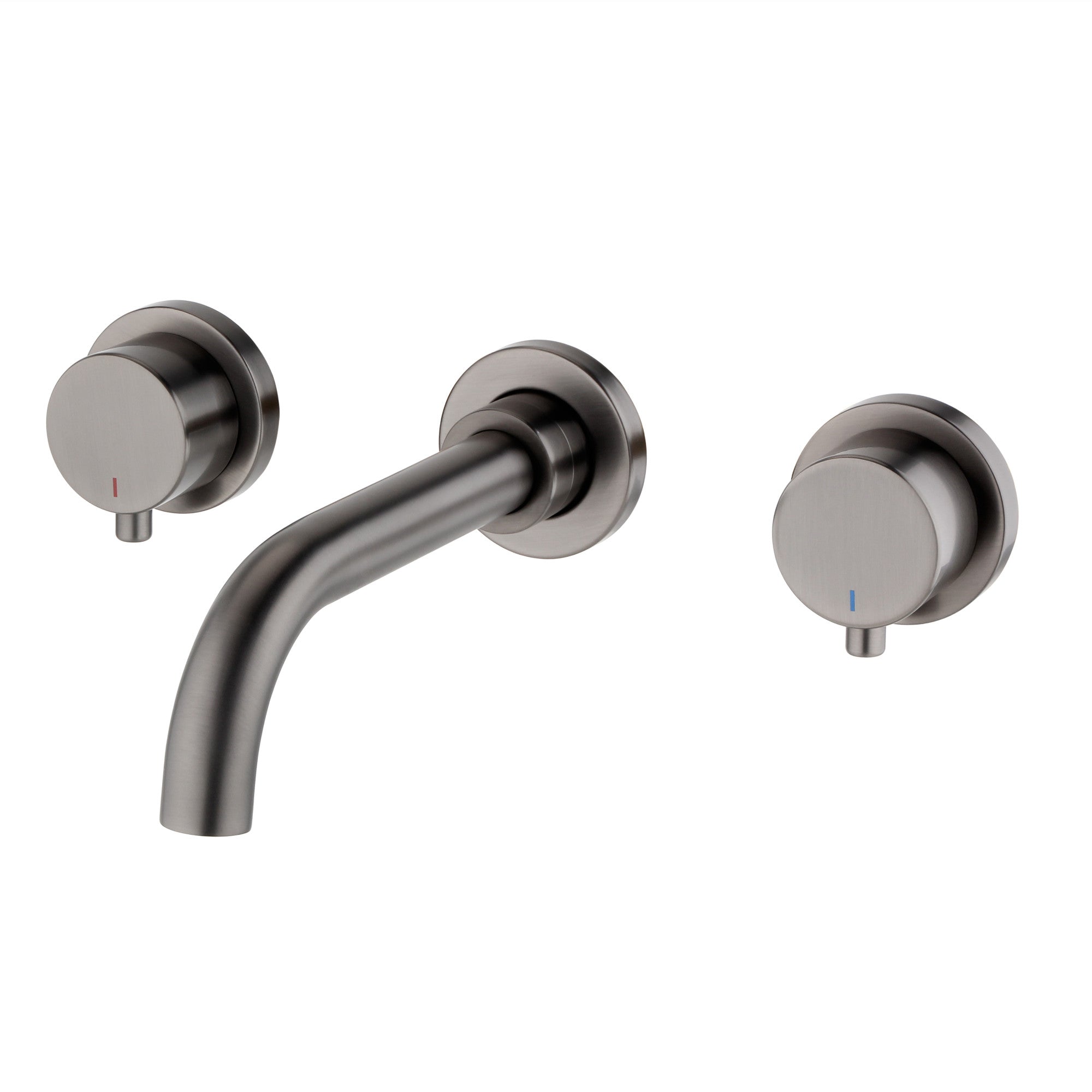 Zara contemporary wall mounted basin mixer tap (3TH) - gunmetal grey