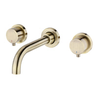 Zara contemporary wall mounted basin mixer tap (3TH) - antique brass