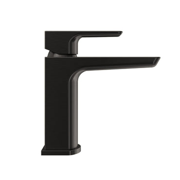 Mykonos contemporary basin sink mixer tap with waste - matt black