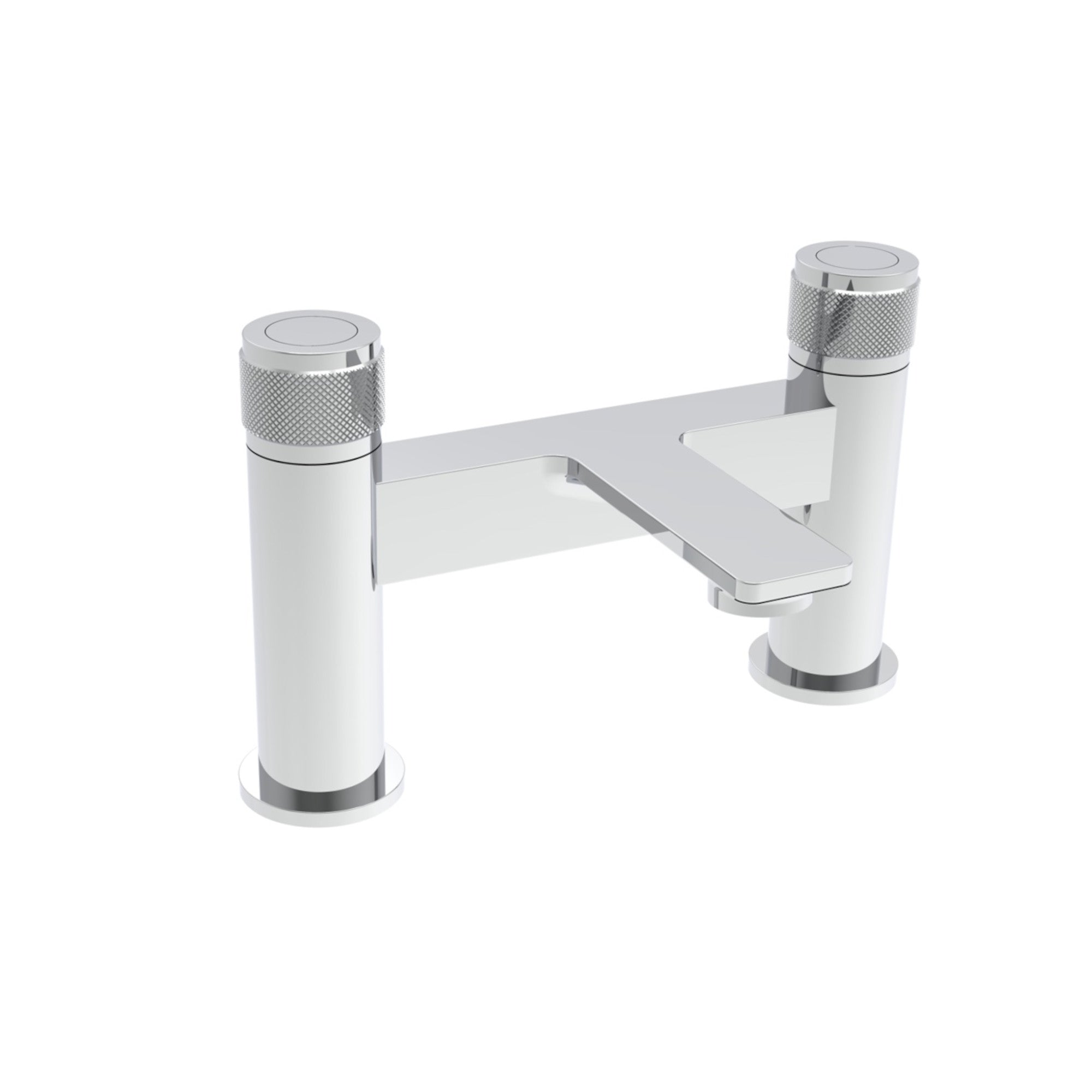 Hoxton bath filler with knurling push button - chrome