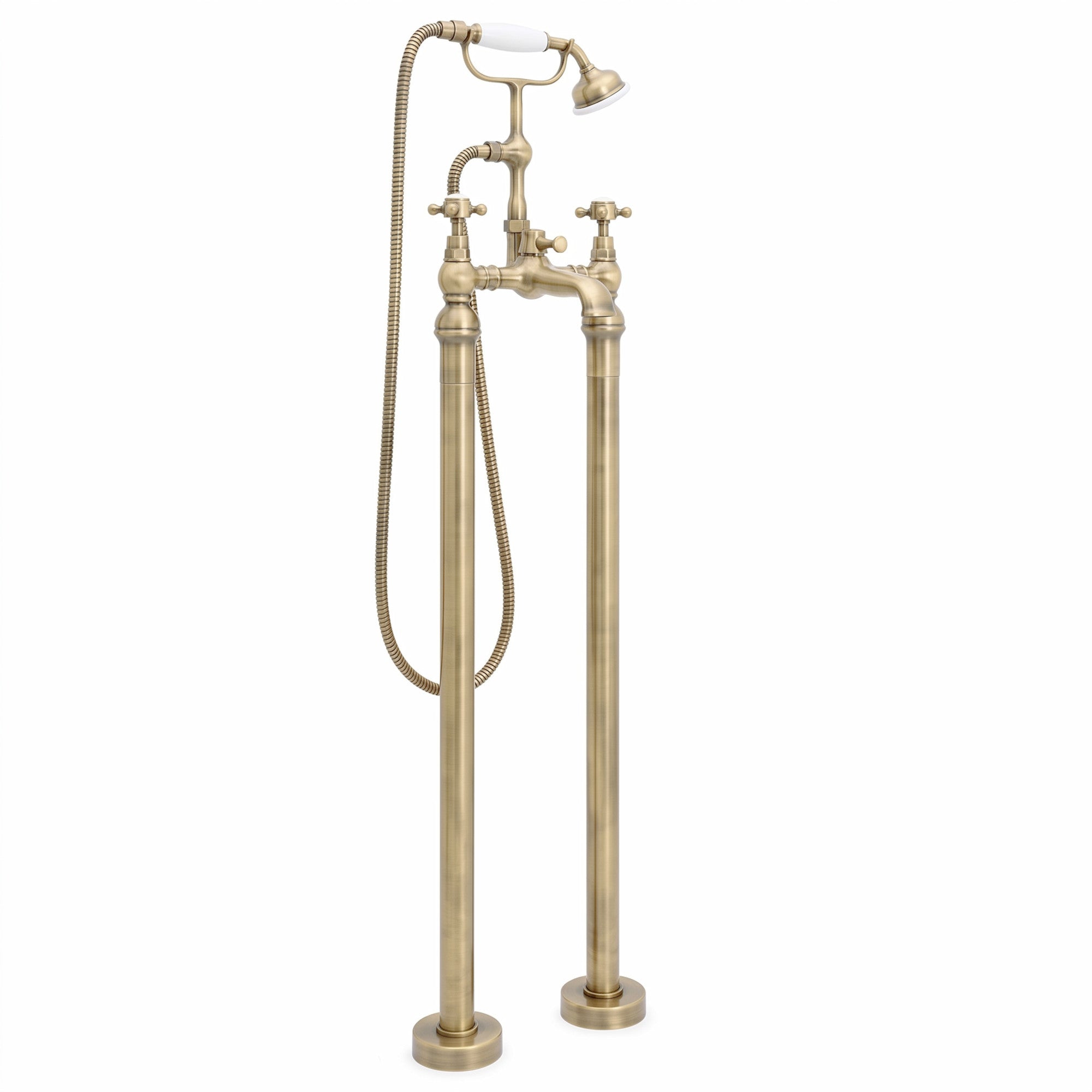 Camberley traditional freestanding bath shower mixer - antique brass