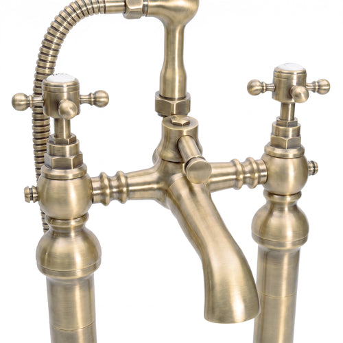 Camberley traditional freestanding bath shower mixer - antique brass