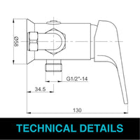 Cruze exposed shower mixer valve tap - chrome