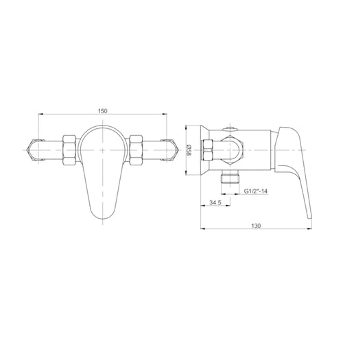 Buy Bromley exposed shower mixer valve tap - chrome online UK