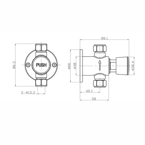 Buy Vision non concussive time adjustable shower valve exposed - chrome online UK