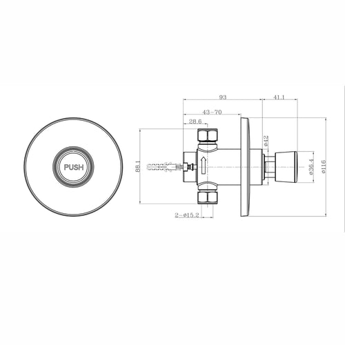 Buy Vision non concussive time adjustable shower valve concealed - chrome online UK