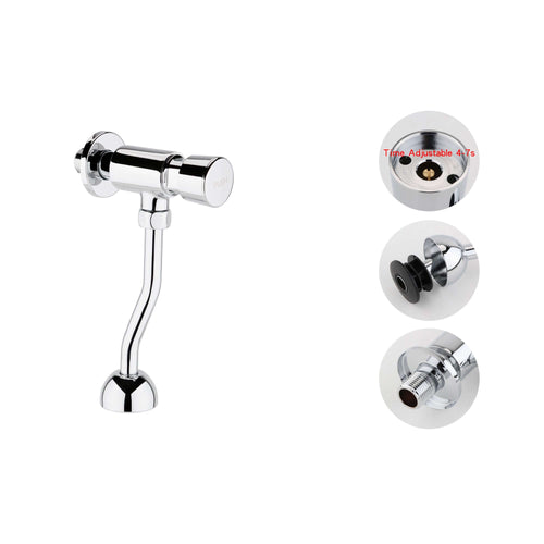 Buy Vision non concussive time adjustable urinal flush valve with pipe exposed - chrome online UK