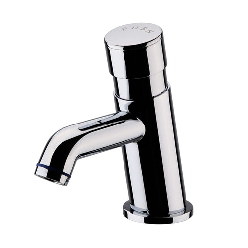 Buy Vision non concussive time adjustable basin single tap modern - chrome (hot & cold indicators) online UK