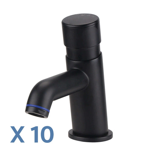 Buy Vision non concussive time adjustable basin single tap modern - black (hot & cold indicators) - 10 pack online UK