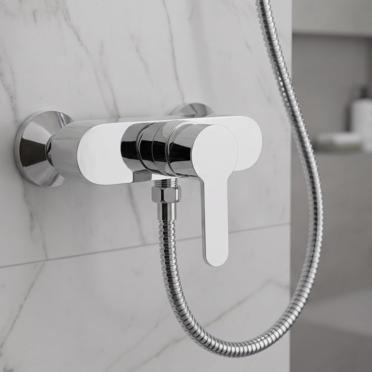 Apollo wall mount shower mixer tap - chrome (no handset)