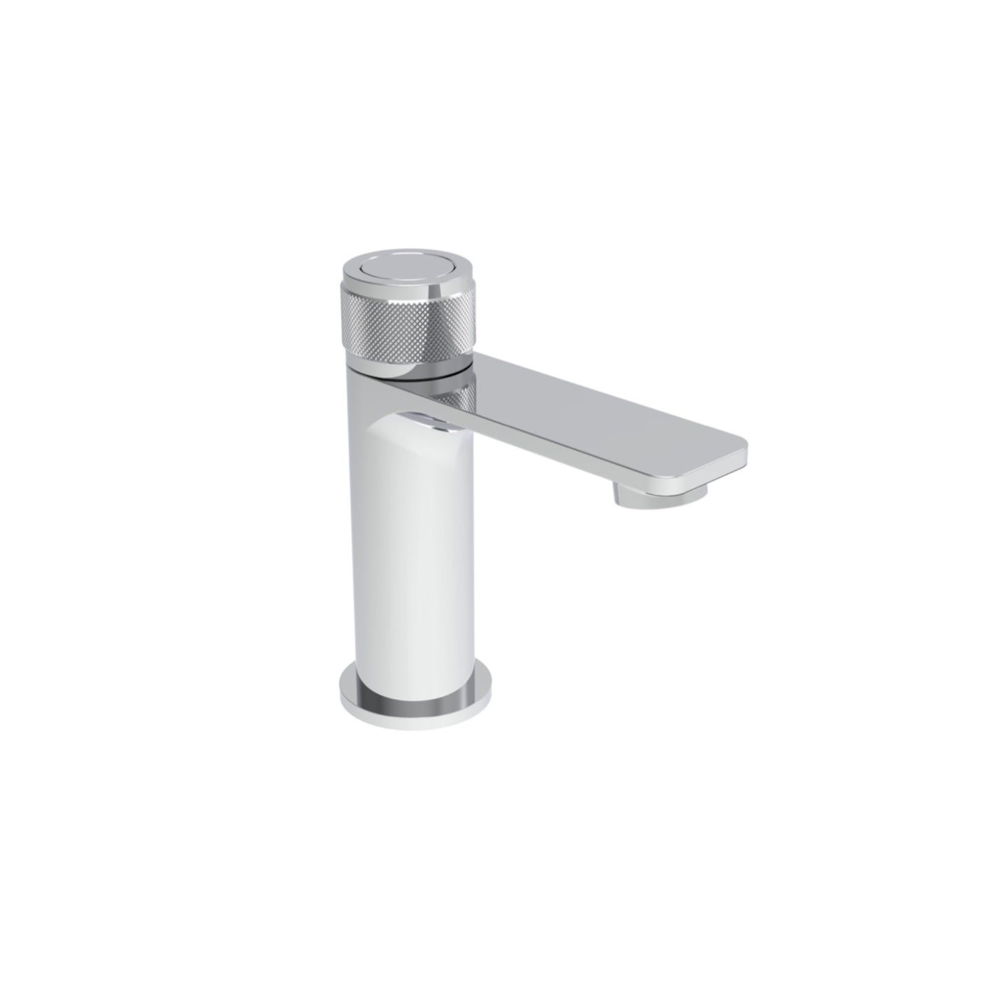 Quorndon Push Button Knurling Mono basin mixer (inc. sprung waste) - Chrome