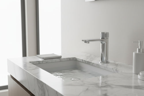 Quorndon Push Button Knurling Mono basin mixer (inc. sprung waste) - Chrome