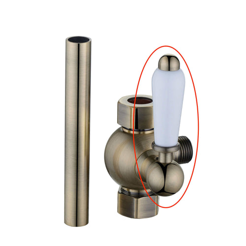 Buy Replacement white ceramic lever with housing and grub screw for D05 - antique brass online UK