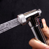 Modern douche bidet handshower solid brass with hose and bracket - chrome