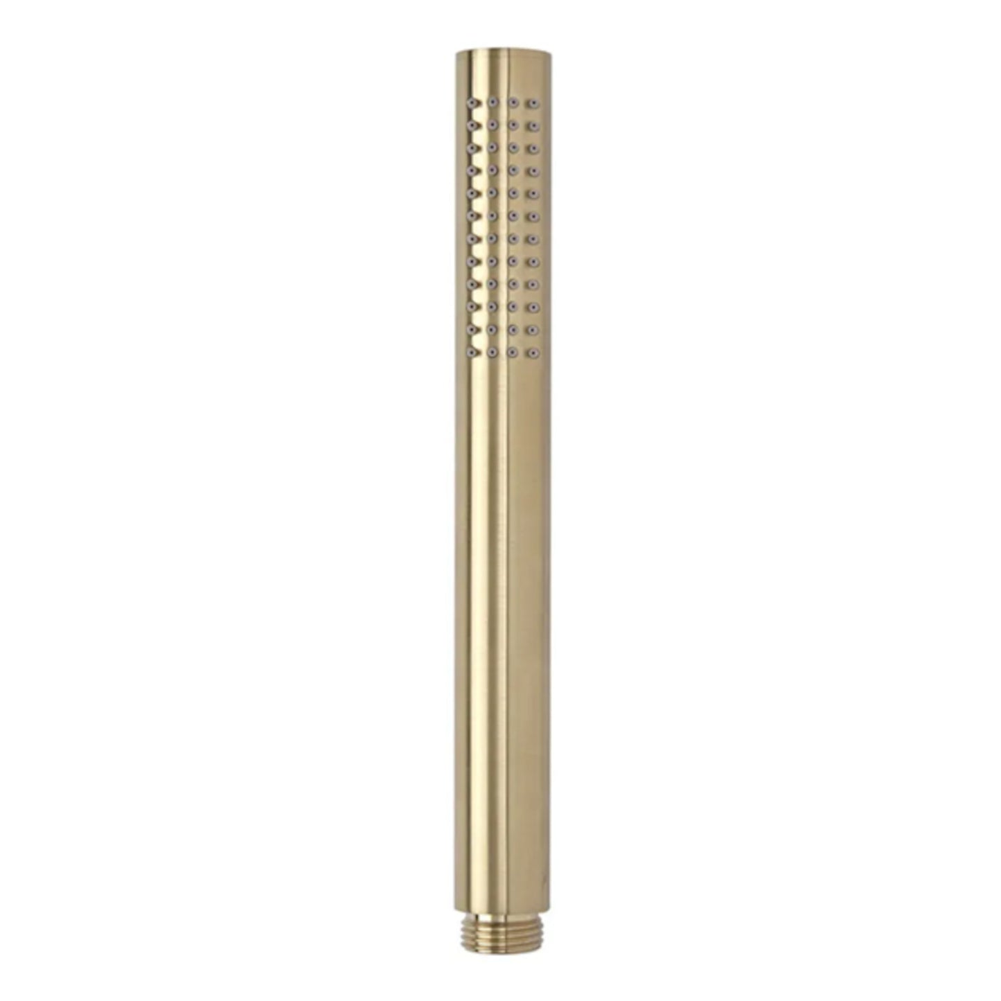 Round pencil hand shower with rubber jets - brushed brass