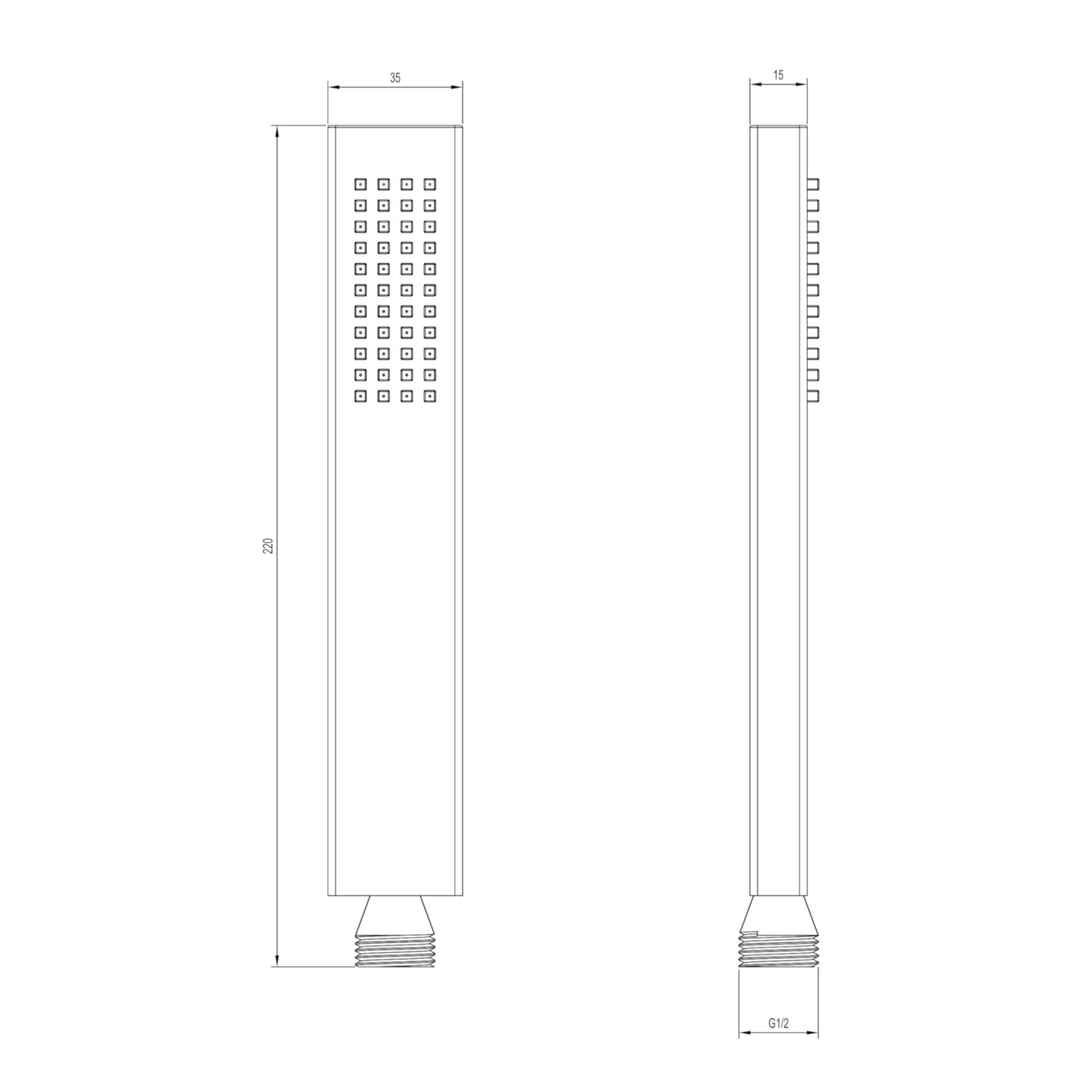 Luxury brass rectangular handset - brushed brass