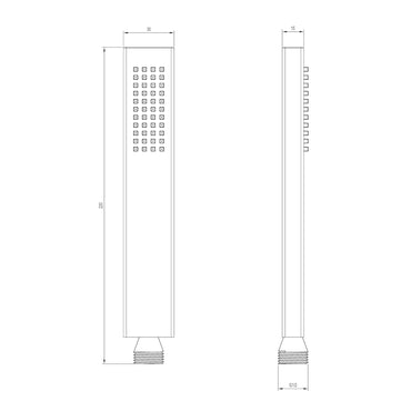 Luxury brass rectangular handset - brushed brass