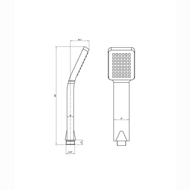 Square paddle hand shower - gunmetal grey