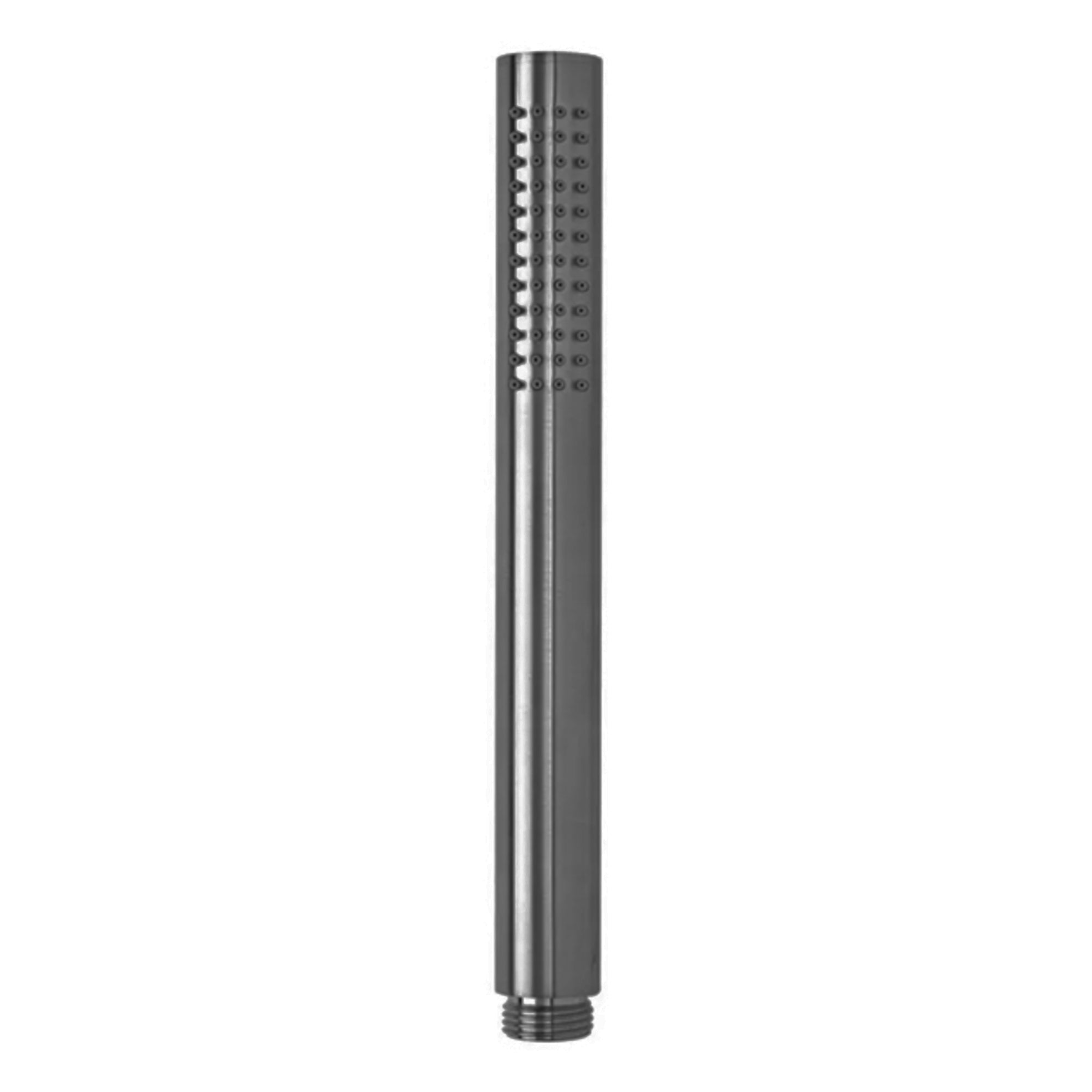 Round pencil hand shower with rubber jets - gunmetal grey