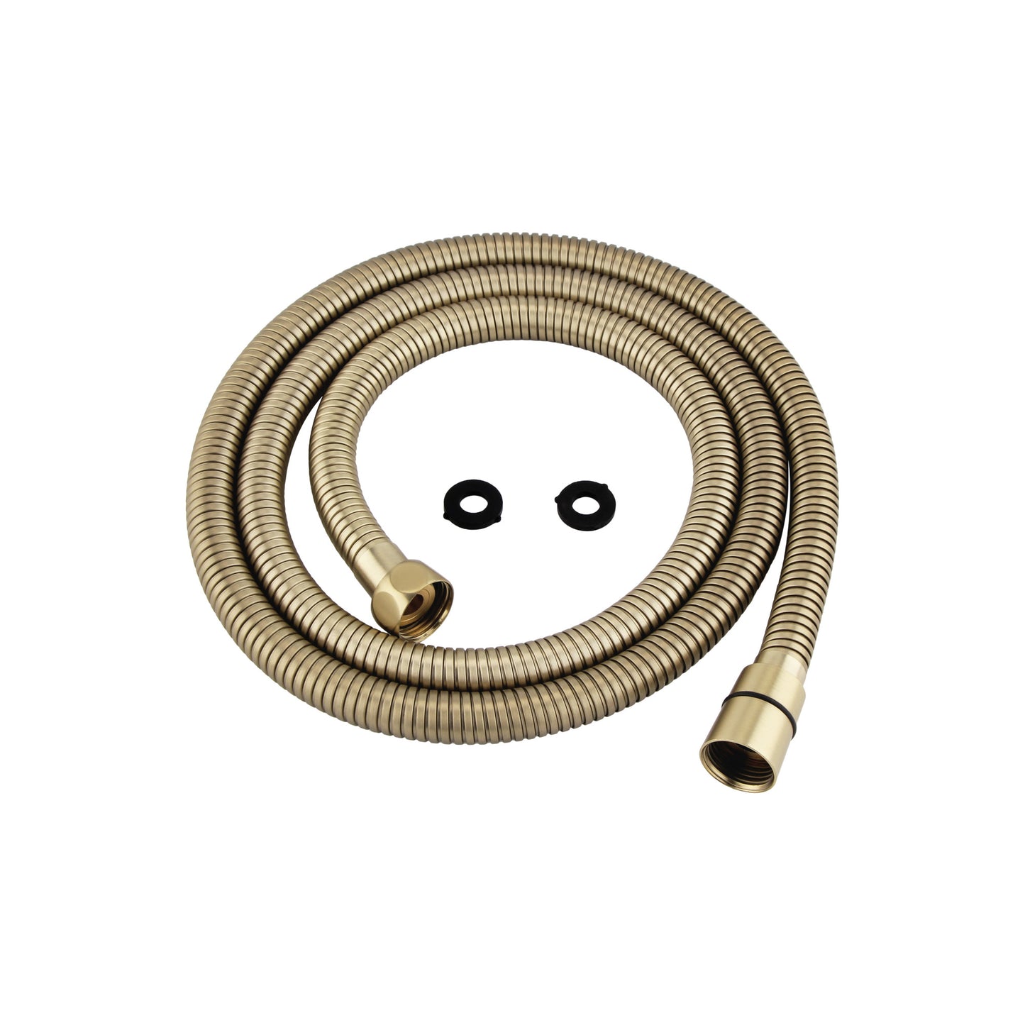 Luxury brass rectangular hand shower kit incl. hose and brass wall bracket - brushed brass