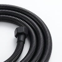 Luxury brass rectangular hand shower kit incl. hose and wall bracket with outlet for concealed installation - black