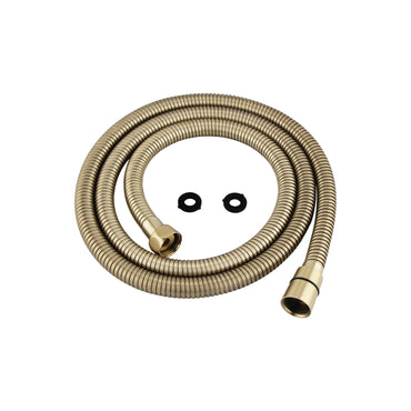 Luxury brass rectangular hand shower kit incl. hose and wall bracket with outlet for concealed installation - brushed brass