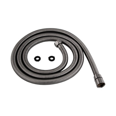 Luxury brass rectangular hand shower kit incl. hose and wall bracket with outlet for concealed installation - gunmetal grey
