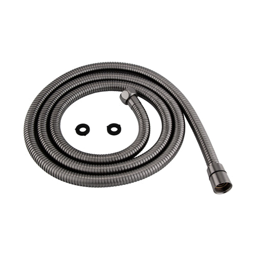 Buy Luxury brass rectangular hand shower kit incl. hose and wall bracket with outlet for concealed installation - gunmetal grey online UK