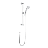 Traditional Shower Slider Rail Kit Lever Design With Brass White Ceramic Handset and Hose - Chrome