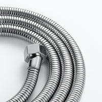 Square design shower slider riser rail kit with handset and hose - chrome