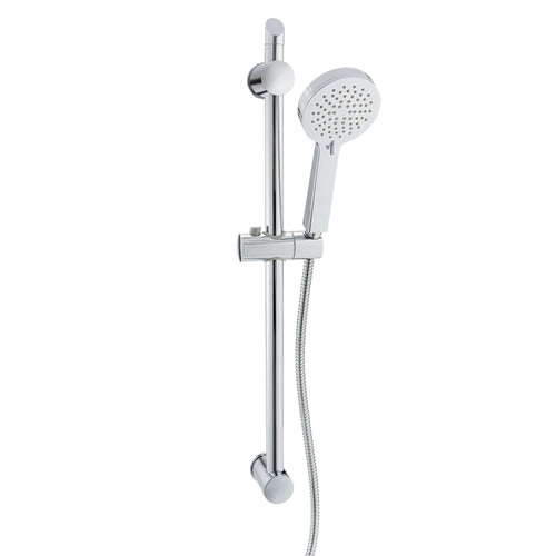 Buy Adjustable Shower Slider Riser Rail Kit With 3 Setting Shower Head, Hose - Chrome online UK