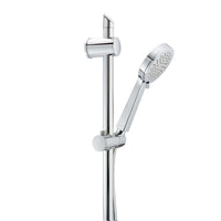 Adjustable Shower Slider Riser Rail Kit With 3 Setting Shower Head, Hose - Chrome