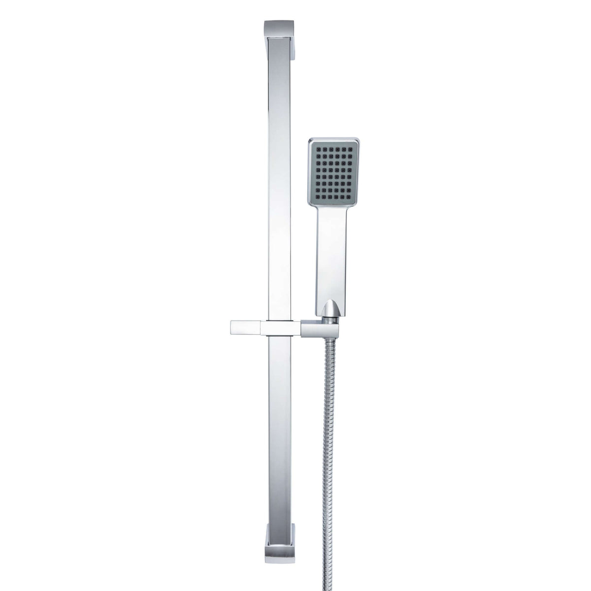 Short Shower Riser Square contemporary shower slider riser rail kit with handset and hose ...