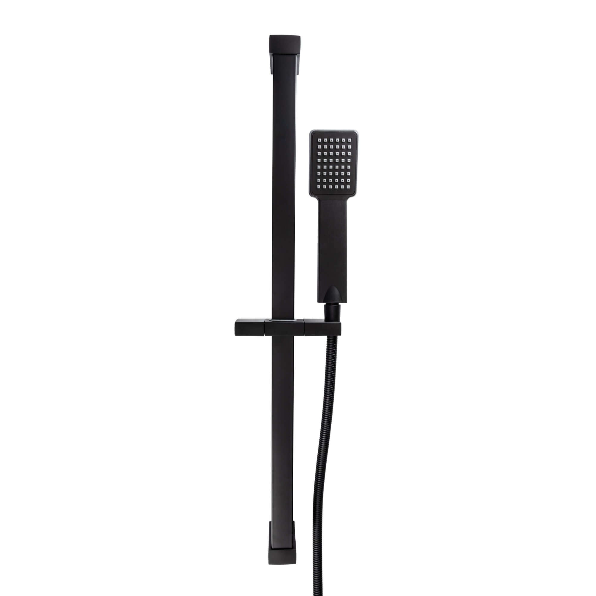 Shower Riser Kit Black Square contemporary shower slider riser rail kit with handset and hose ...