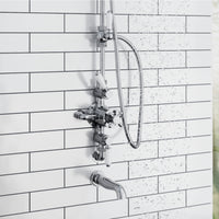 Traditional bath or basin spout wall mounted - chrome