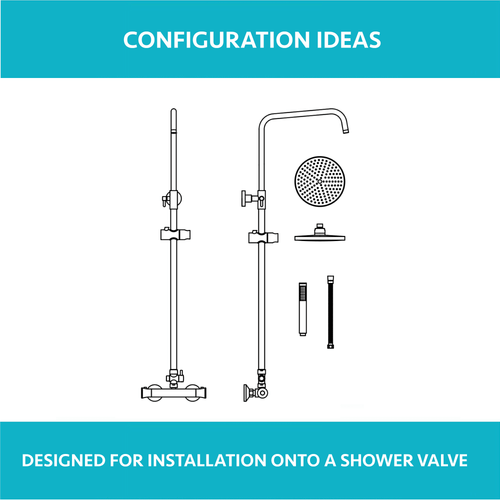 Buy Dune shower adjustable rigid riser rail angled stainless steel - chrome online UK