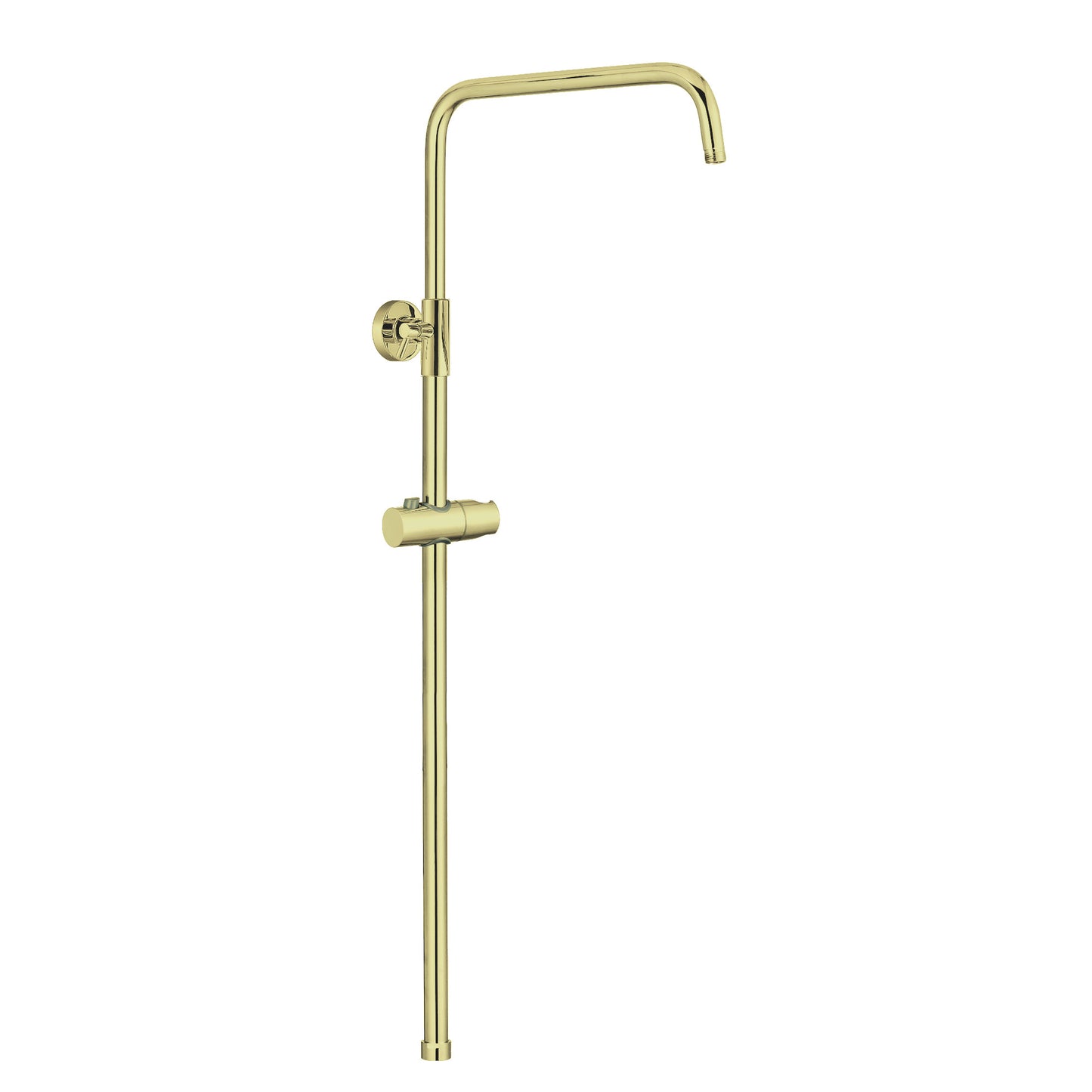 Dune shower adjustable rigid riser rail angled stainless steel - brushed brass