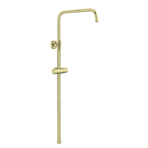 Dune shower adjustable rigid riser rail angled stainless steel - brushed brass