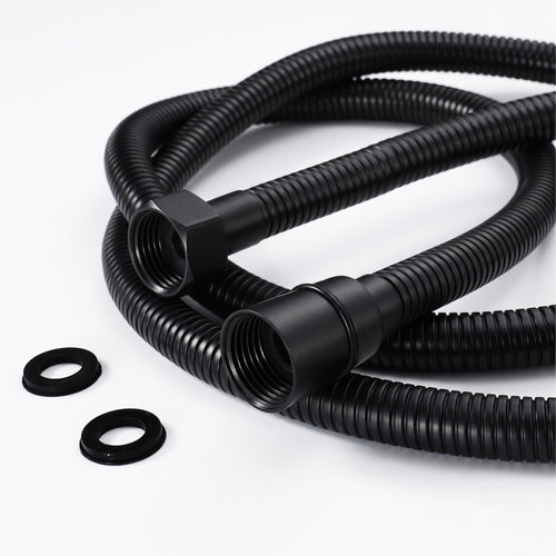 Flex shower hose stainless steel 1.5m standard bore - matt black