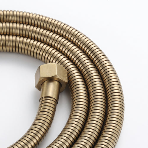 Flex shower hose stainless steel 1.5m standard bore - brushed  brass