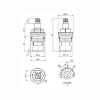 Ceramic disc brass valve 1/2", quarter turn - Dorchester, Alpha - HOT