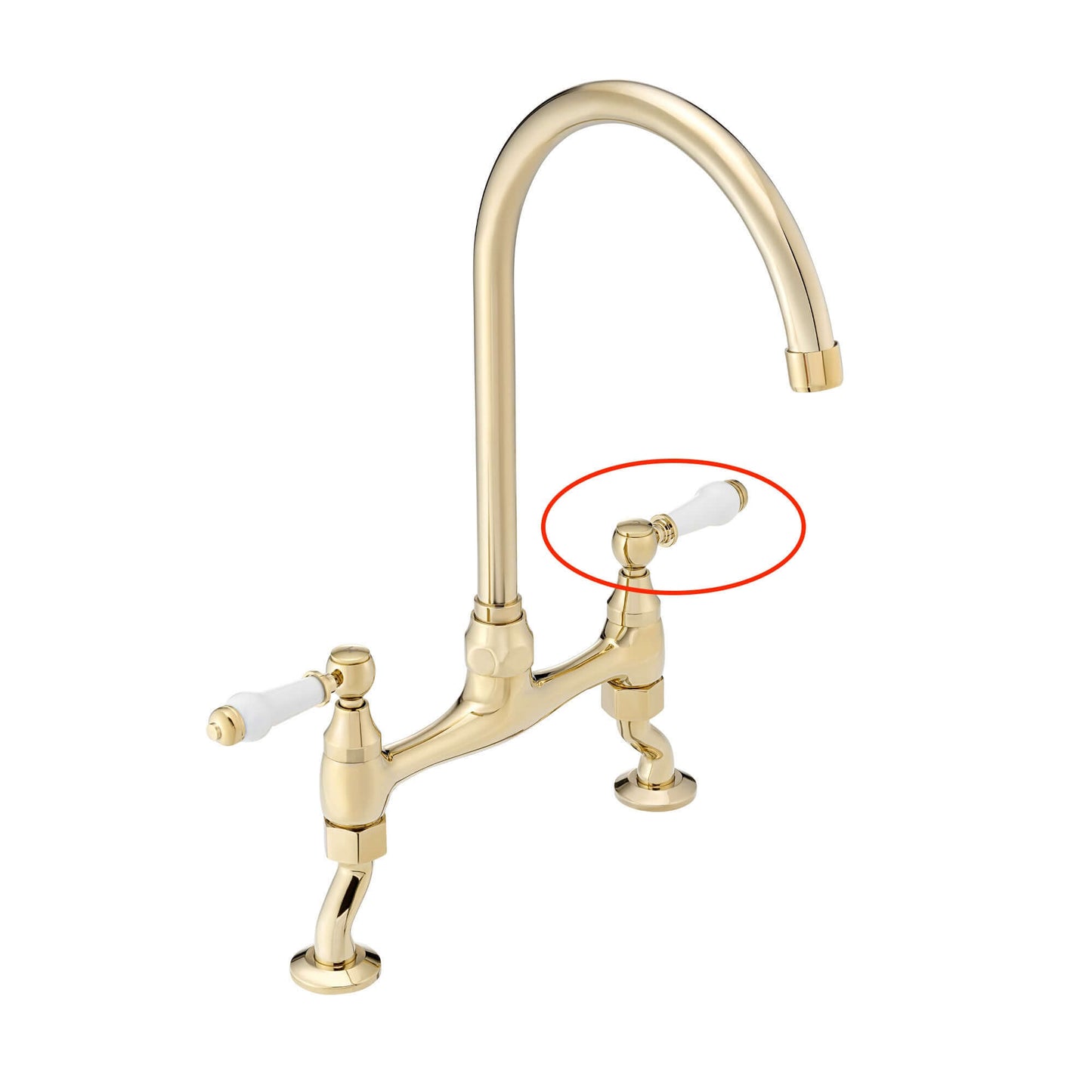 Single handle for Astbury, Brompton - COLD - gold