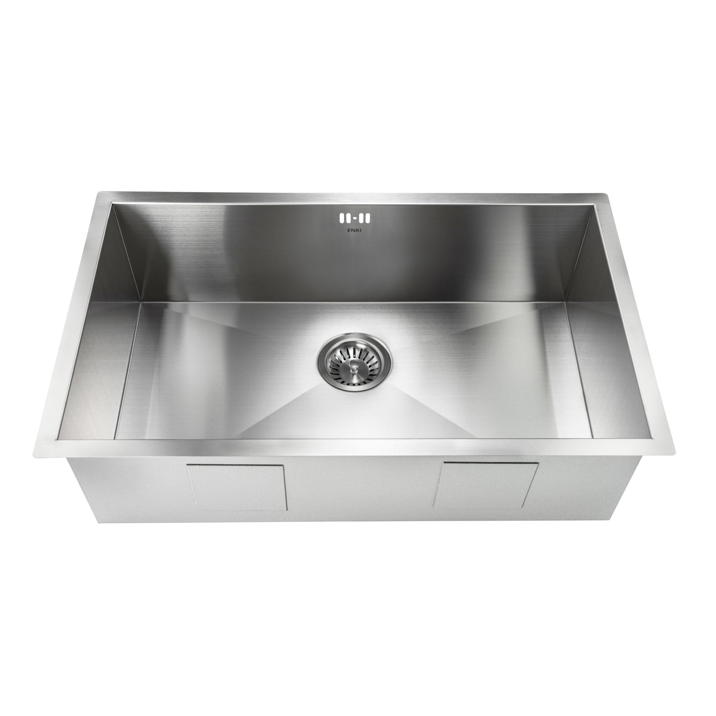 Bali 760mm x 455mm 1.0 bowl undermount or topmount kitchen sink with overflow - brushed stainless steel